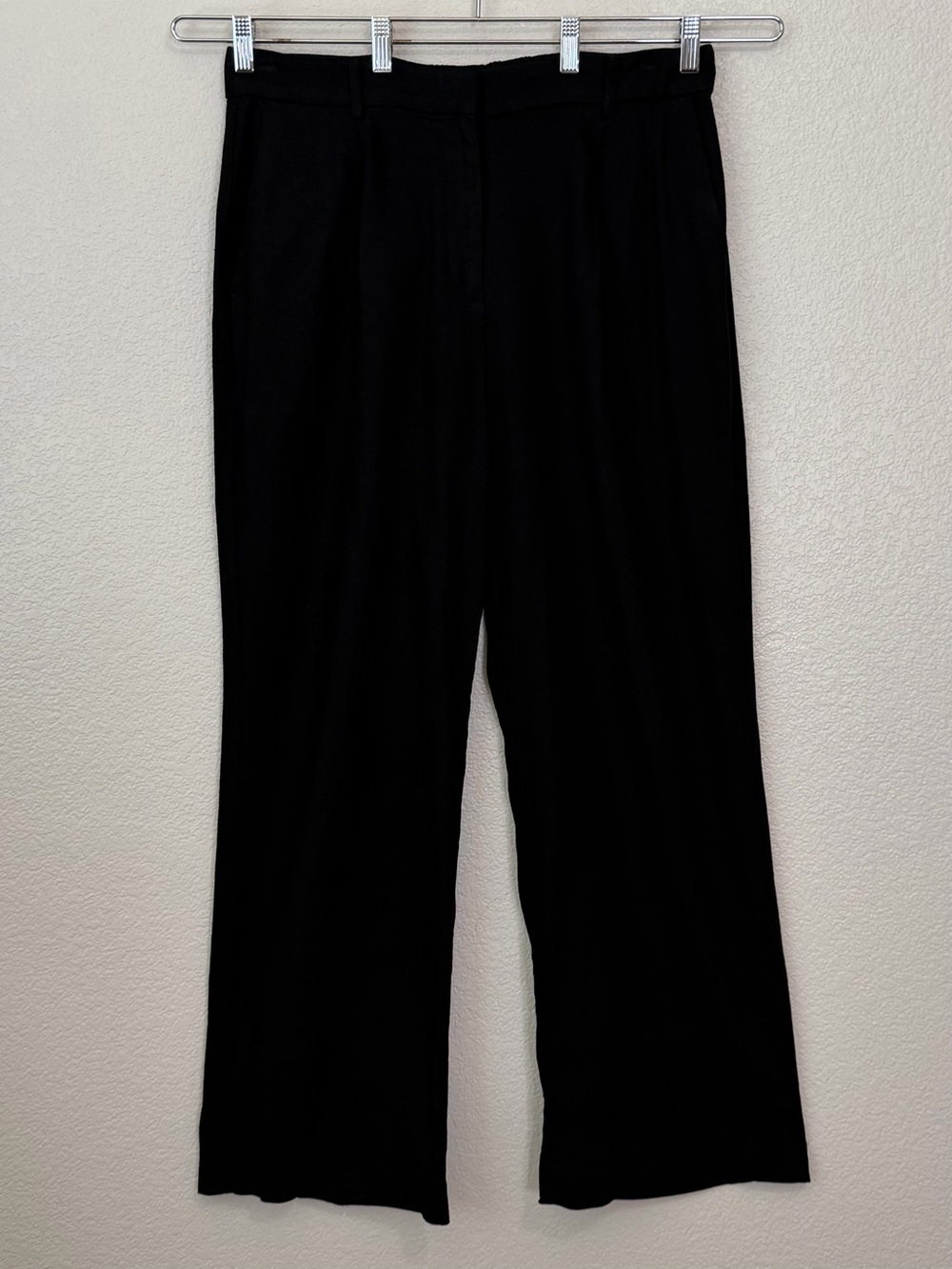Old Navy Linen Blend Black Taylor Wide Leg Trouser Pants, Sz Large